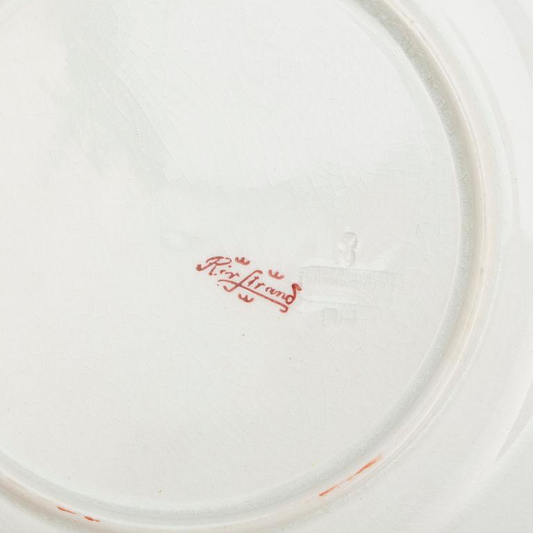 SERVISDELAR, 13 delar, flintgods. Alf Wallander, Kräftservis, Rörstrand. 1900-talets början.