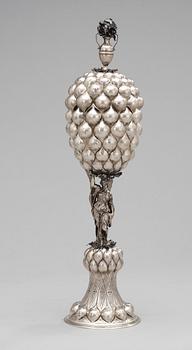 177. LOCKPOKAL, silver, ryska fantasistmplr. Barockstil, 1800-tal.
