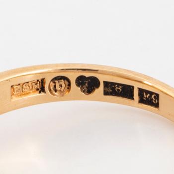 Cultured pearl and eight-cut diamond ring.