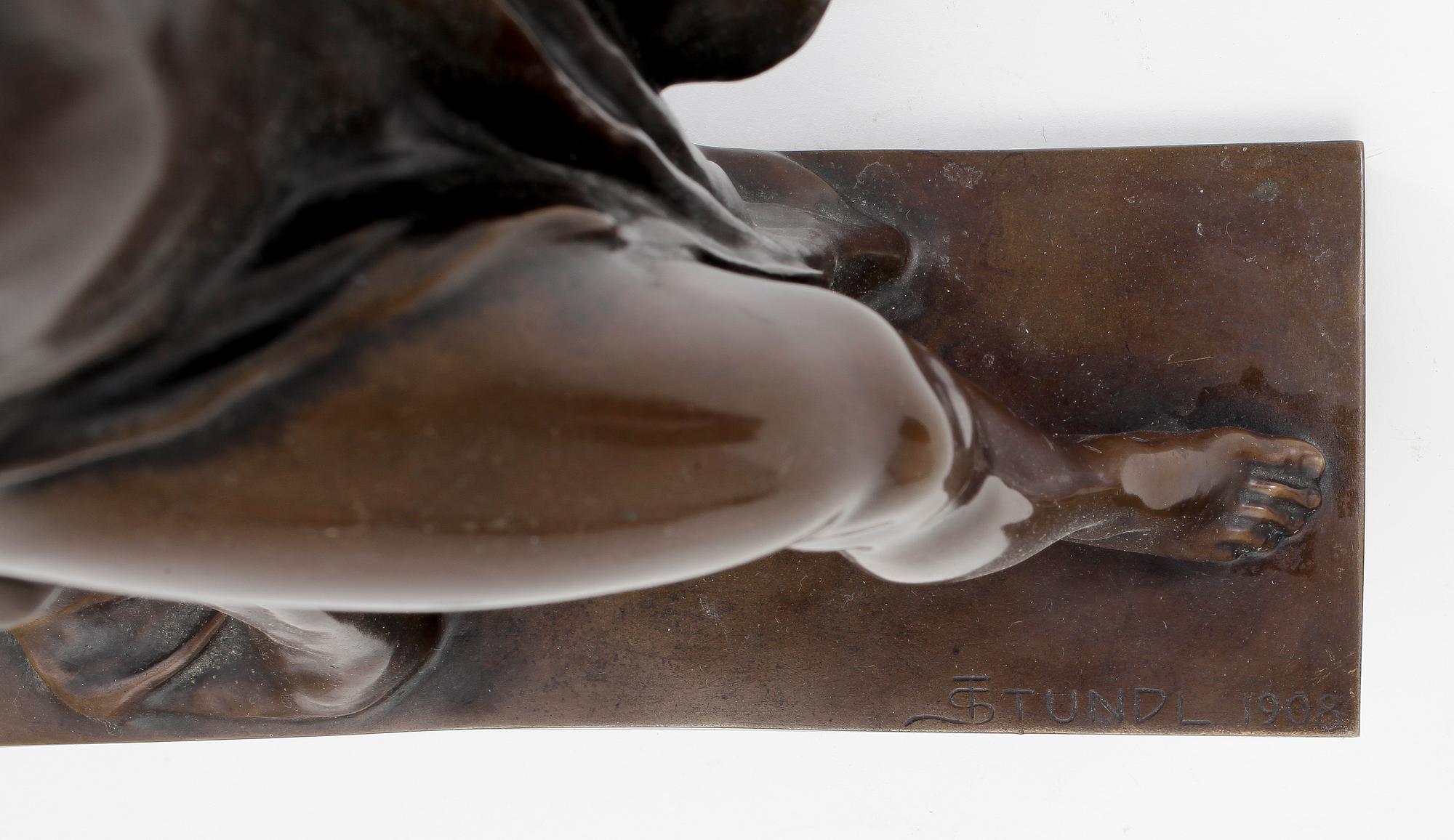 THEODOR STUNDL. Efter. Skulptur, brons. Signerad.