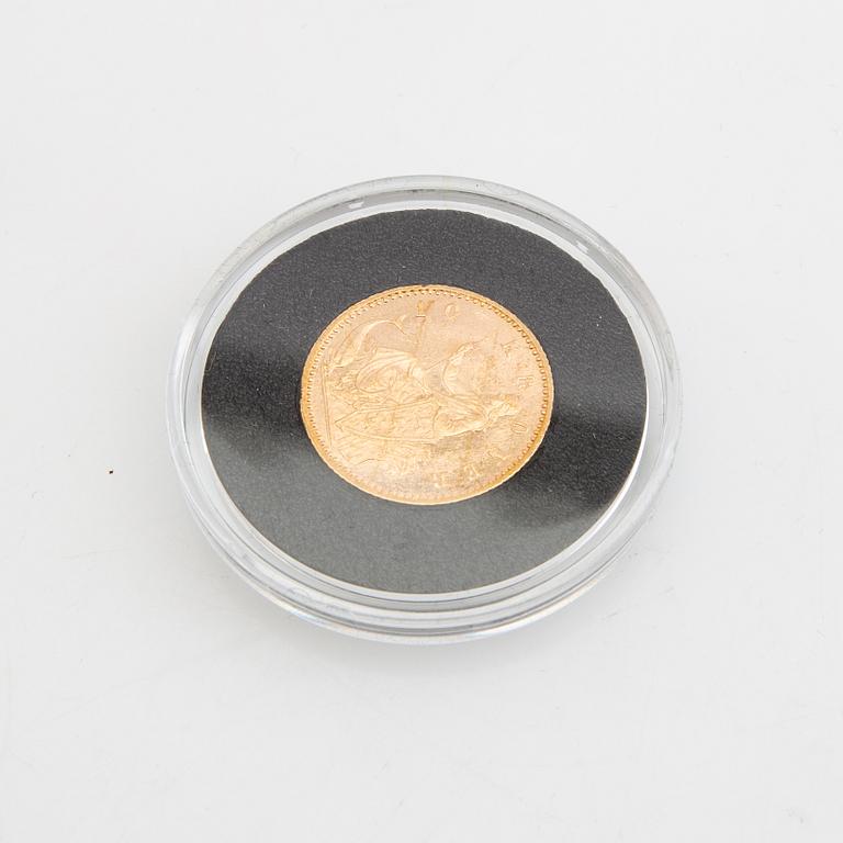 Guldmynt Danmark, Christian X 10 dkr, 1900.