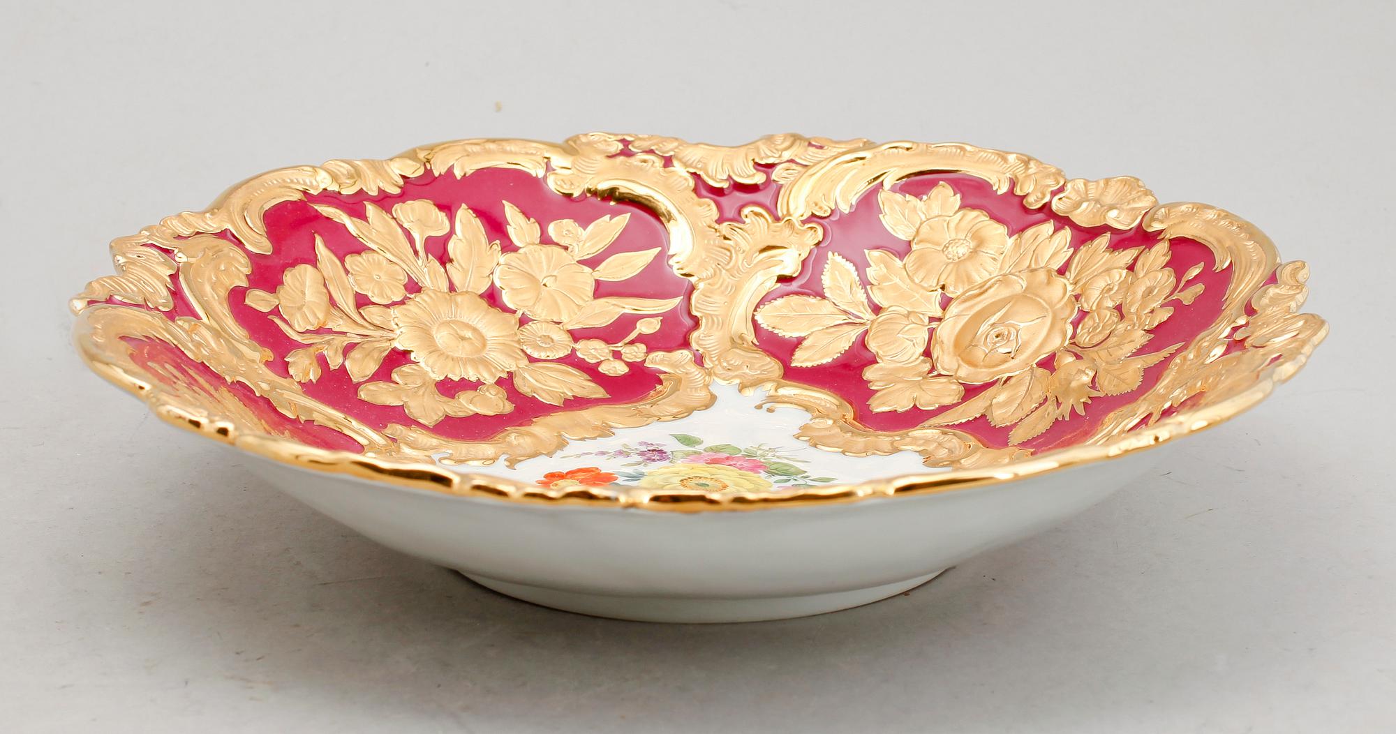 SKÅLFAT, porslin, Meissen, 1900-talets mitt.