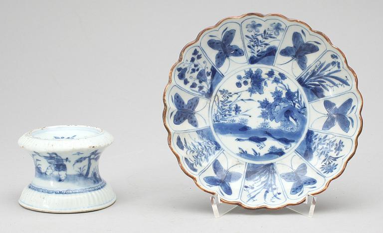 SALTKAR samt FAT, porslin, Kina, 1700-tal.