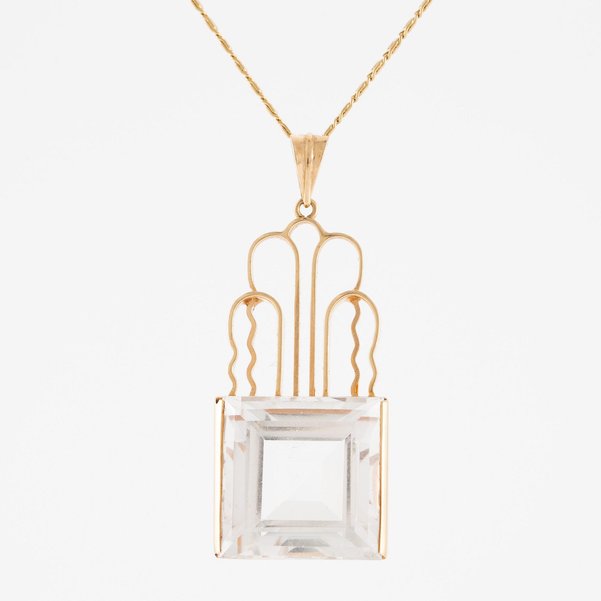 Ateljé Stigbert, Engelbert, collier 18K guld med bergkristall.