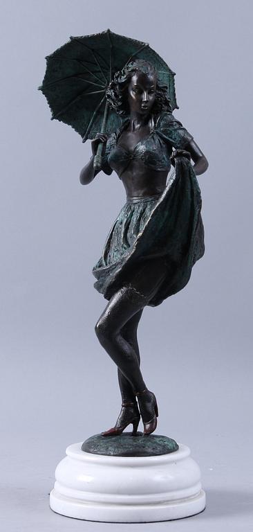 SKULPTUR, patinerad brons, märkt Milo. 2000-tal.