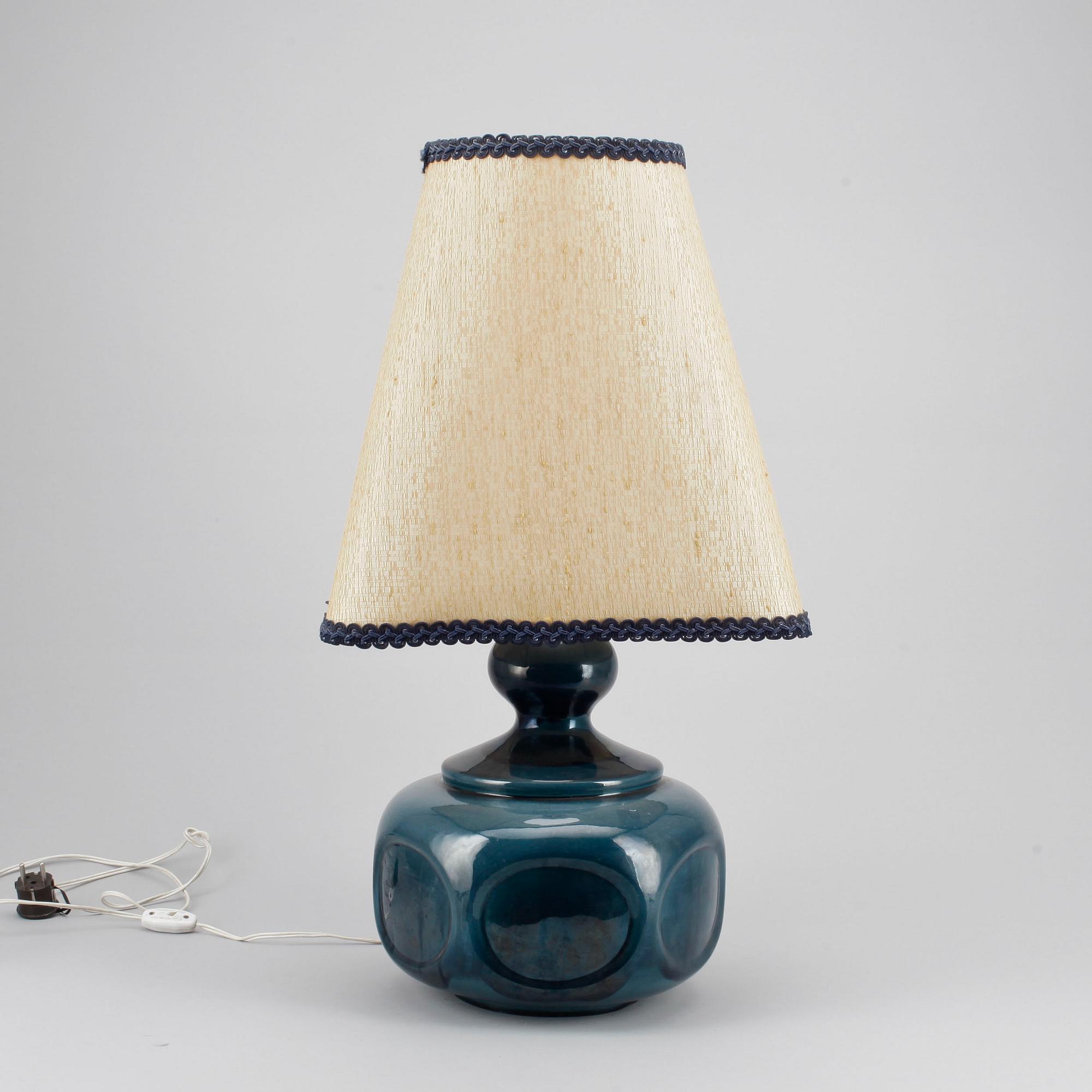 BORDSLAMPA, keramik, 1960/70-tal.