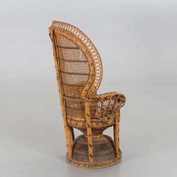 A ratten wicker chair, late 20th century,