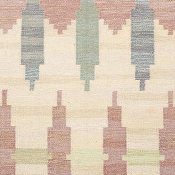 Judith Johansson, a carpet, 'Hallandsåsen', flat weave, c 281 x 218 cm, signed JJ.