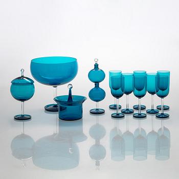 Nanny Still, lasiston osia, 12 kpl, "Harlekiini", Riihimäen Lasi Oy.