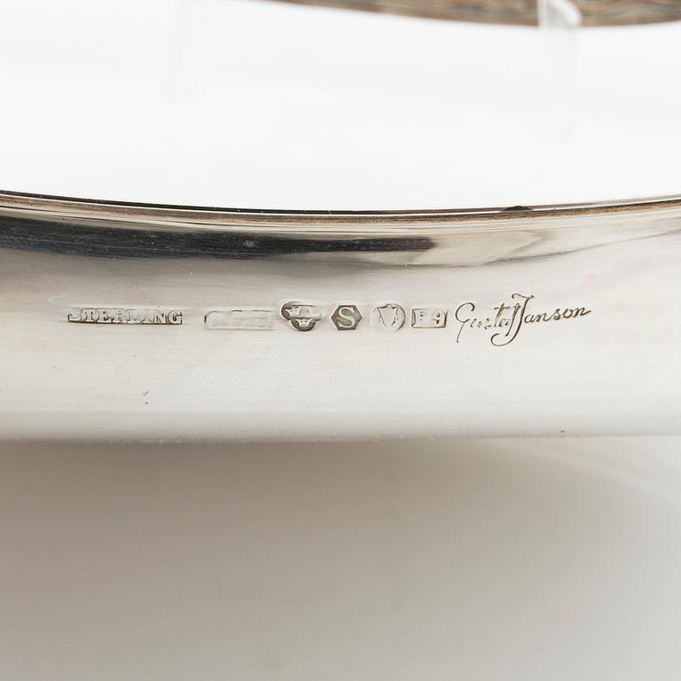 Gustaf Janson bowl plate 1 pair of sterling silver CG Hallberg Stockholm 1956.