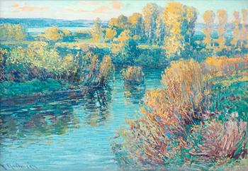 190. Vaclav Radimsky, Landscape by the Elbe (Labe) valley.