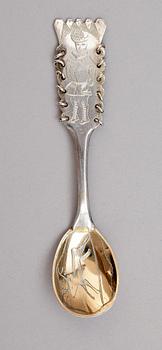 KAFFESKEDAR, 12 st, silver, C O Persson AB, Haparanda.Tot vikt ca 146 g.