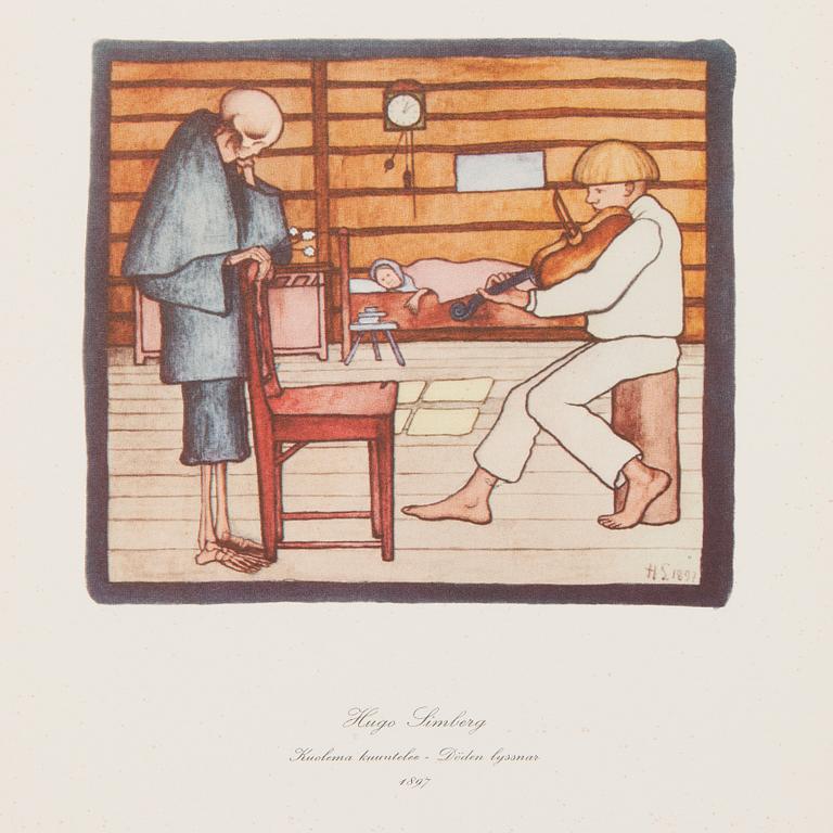 Hugo Simberg, "Akvarelleja-Akvareller", 20 kpl ofsett -painokuvia, WSOY Porvoo 1958.