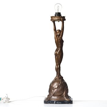 Gerda Sprinchorn, bordslampa, "Solen", Herman Bergmans Gjuteri, Stockholm, jugend.