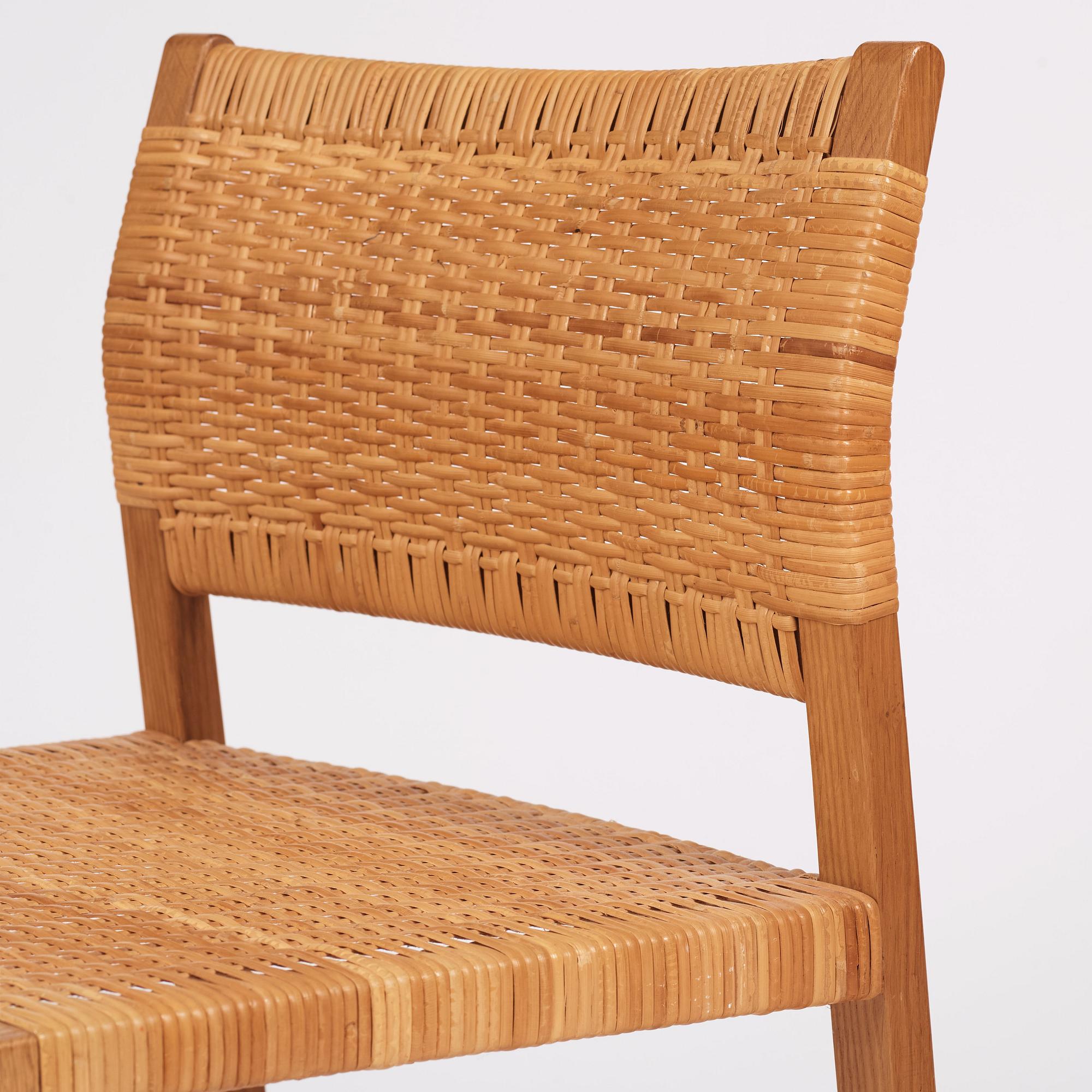 Børge Mogensen, stolar, 6 stycken "BM61", ett par karmstolar ”BM62”, Fredericia, Danmark, 1950-tal.