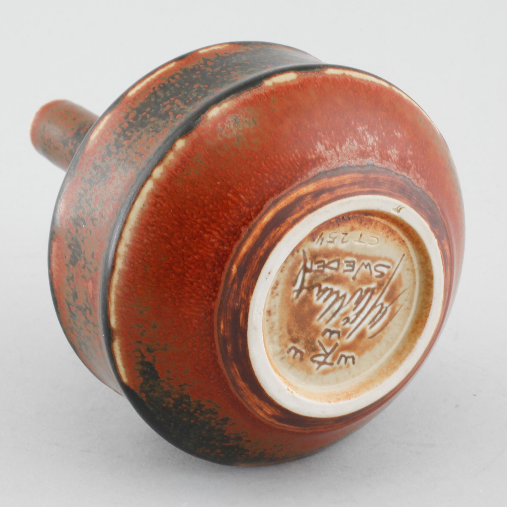 Unique stoneware vase by CARL-HARRY STÅLHANE, Rörstrand, signed, third quarter of the 20th century.