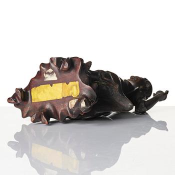 A bronze sculpture of Liu Hai, Qing dynasty, 19th century.