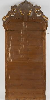 A gilt wood mirror and marble top console table, early 20th Century.