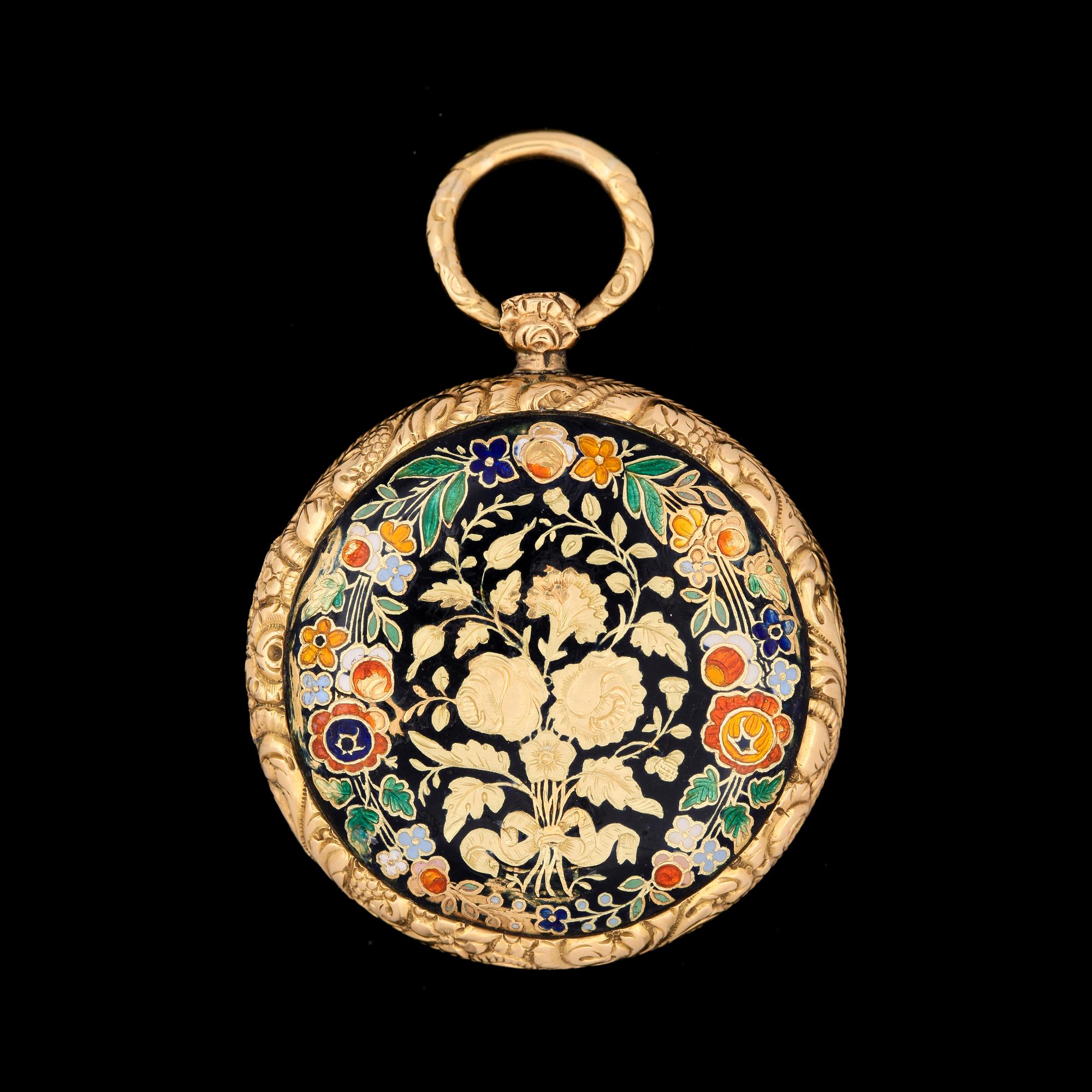 FICKUR, 2st, 18k guld, 1800-tal. Vikt (exkl urverk) 22,1g.