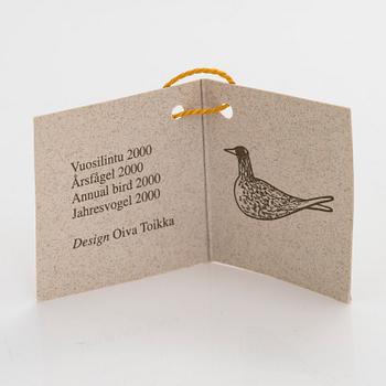 Oiva Toikka, an annual glass bird, 'Arctic tern', signed O. Toikka Nuutajärvi 2000 Sonera GSM A-sarja.