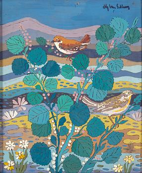 ALY BEN SALEM, mixed media on glass, signed.