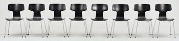 MATBORD SAMT 8 STOLAR, Fritz Hansen Piet hein, Bruno Mathsson resp Arne Jacobsen, Fritz Hansen, 3103 T-chair.