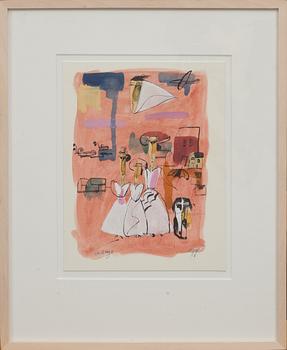 MADELEINE PYK, gouache, signerad.