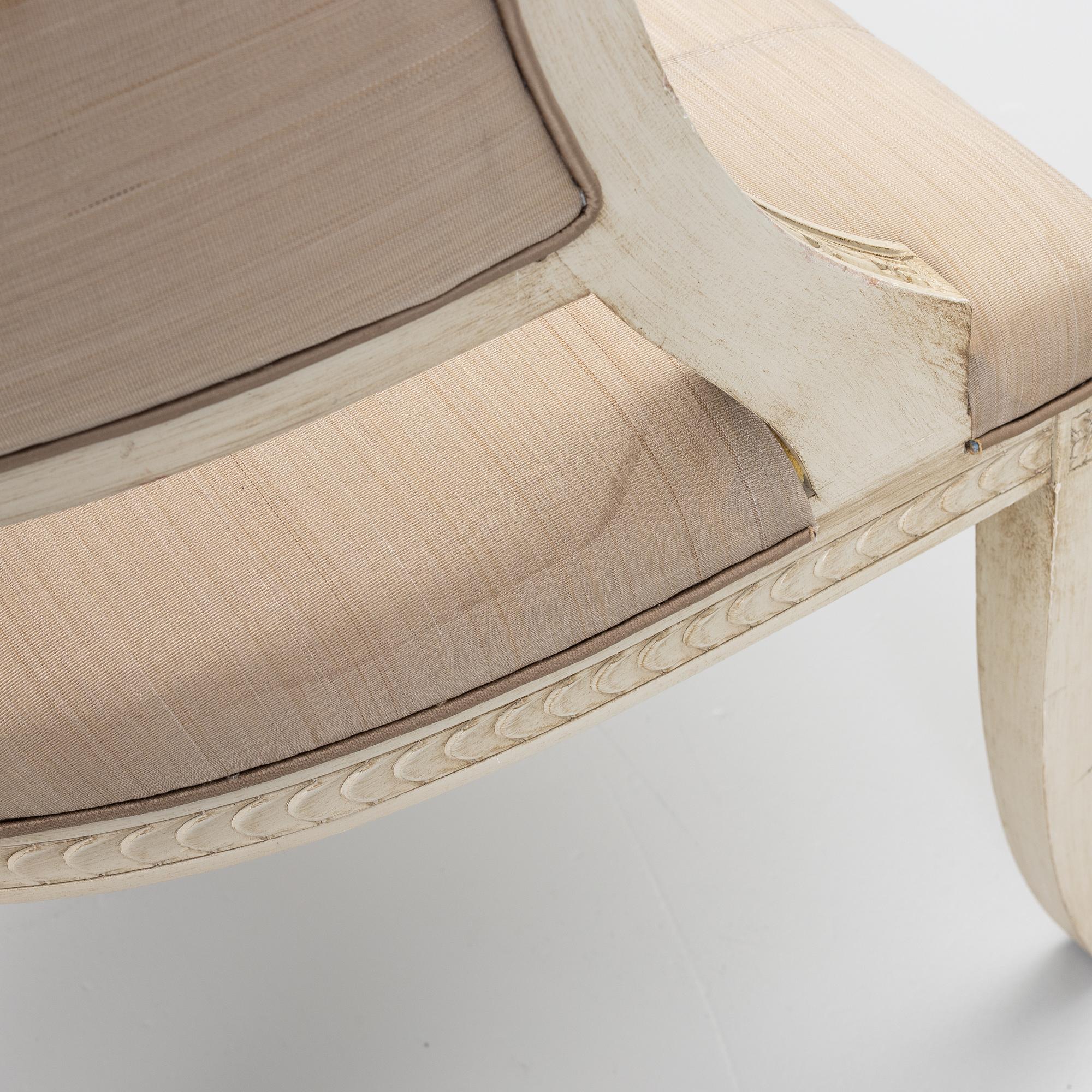 A pair of late-Gustavian style armchairs, late 20th Century.