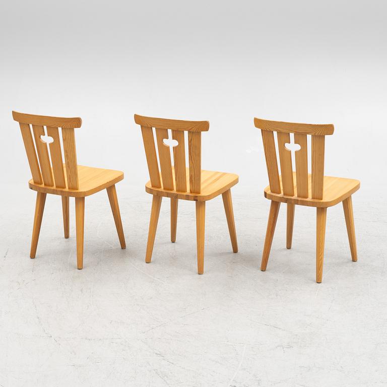 Göran Malmvall, three chairs, Svensk Fur, Karl Andersson & Sons, 1970's.