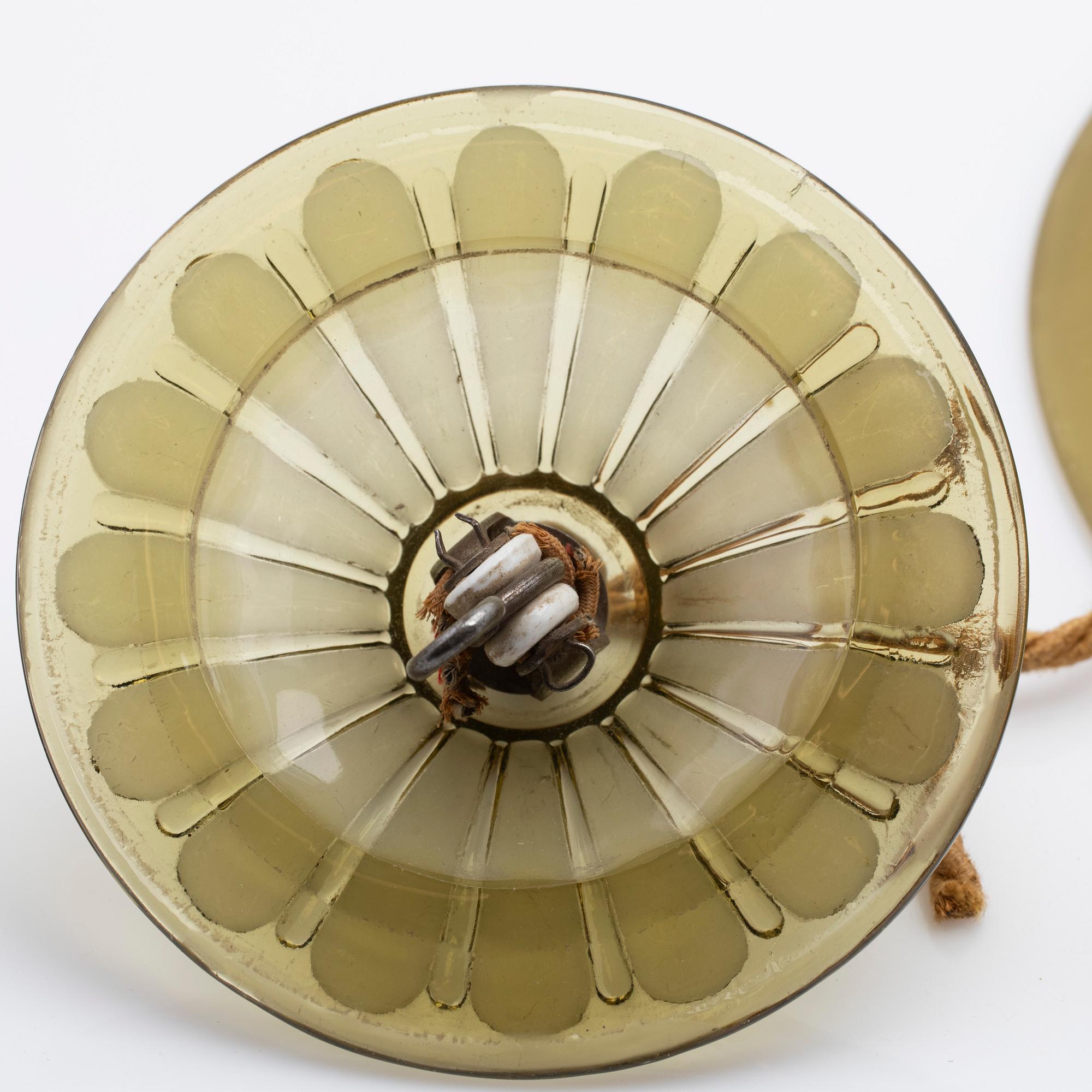 Edvin Ollers, taklampsdelar, Elme glasbruk, 1920-30-tal.