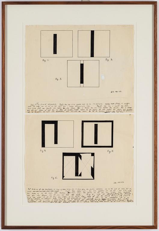 OLLE BONNIÉR, 2 framed together, indian ink, signed and dated -46-47.