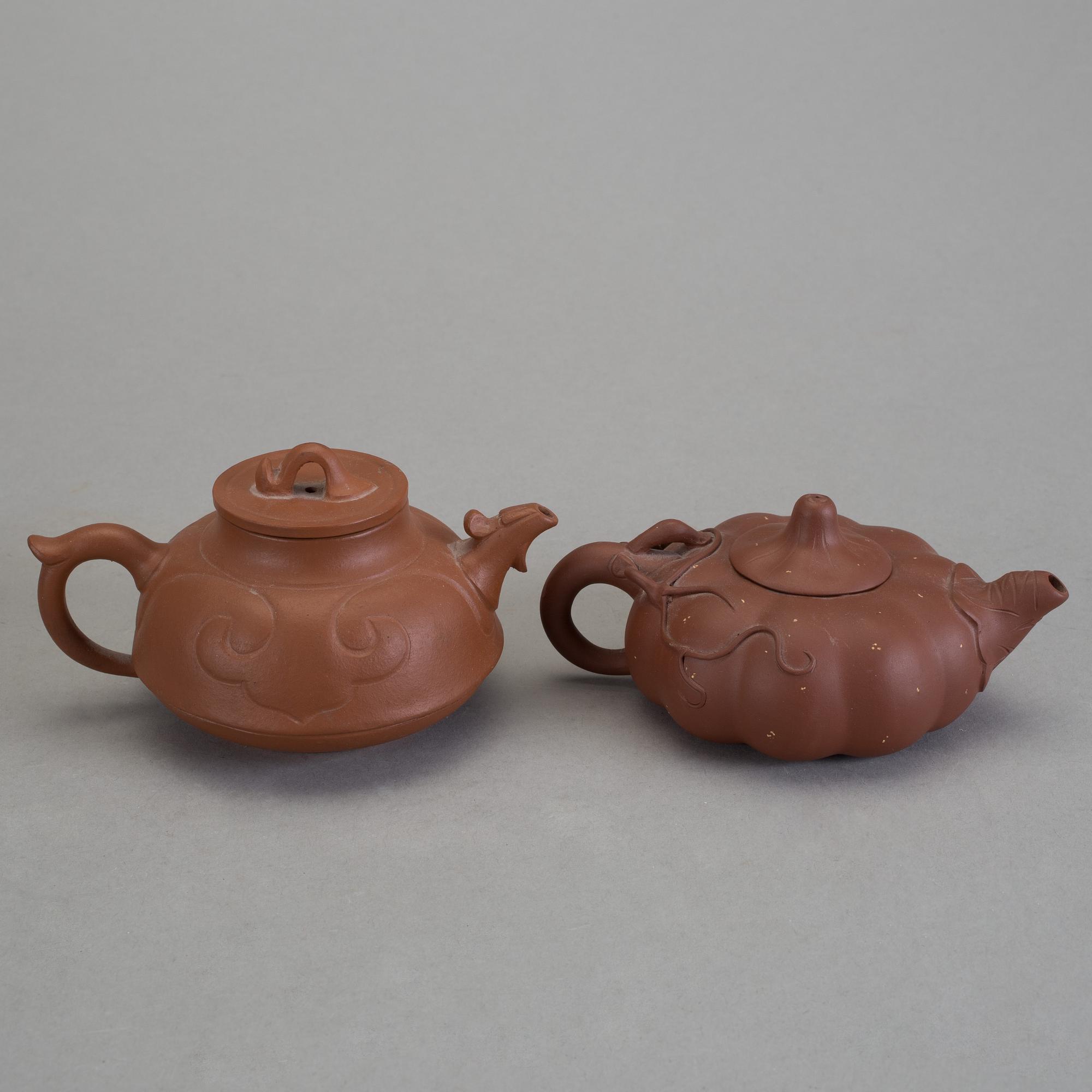 TEKANNOR, 4 st, Yixing-gods, Kina, 1900-tal.