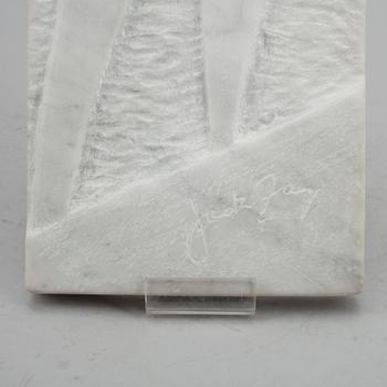 JOHAN HELMER ZACKRISSON, "JACK ZAN", relief, marmor, signerad.