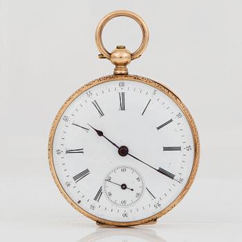 DAMFICKUR, 14 k guld, omkring 1900. Vikt ca 40 g.