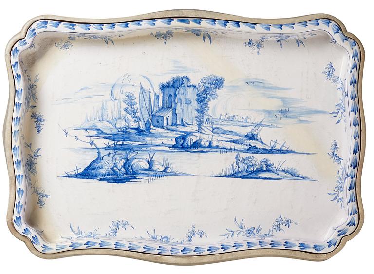 FAJANSBRICKA, troligen Marieberg, 1700-tal, senare underrede.