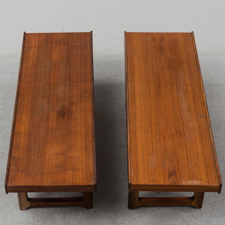 TORBJØRN AFDAL, two walnut 'Krobo' benches from Bruksbo, Mellemstrand, Norway.