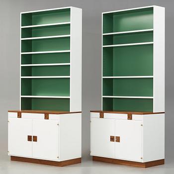 Josef Frank, two sections of bookshelves, Svenskt Tenn, model 2255, post 1985.