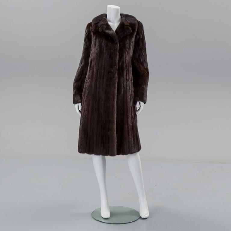A Mink fur coat from A.C. Bang, Copenhagen, circa size 38.