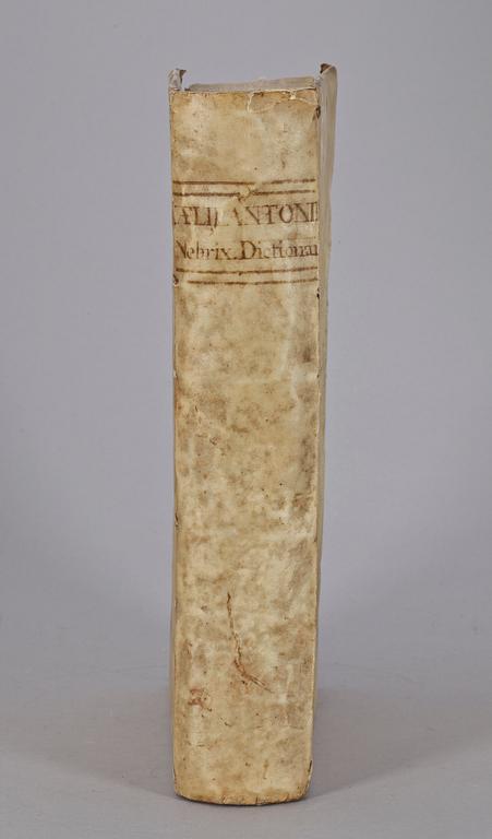 BOK, "Dictionarium Nebrissensis Grammatici..." av Aelij Antonii, Madrid 1683.