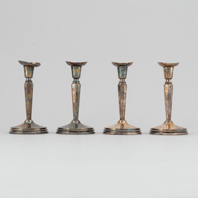 Ljusstakar, 4 st, silver, K.G. Markströms Guldsmeds Ab,  Uppsala, 1972.