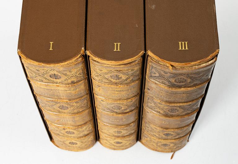 Bröderna von Wright, handkolorerade bibliofilupplagan av "Svenska fåglar", 3 band, Ivar Baarsen, Stockholm, 1925-29. Nummer 30/60.