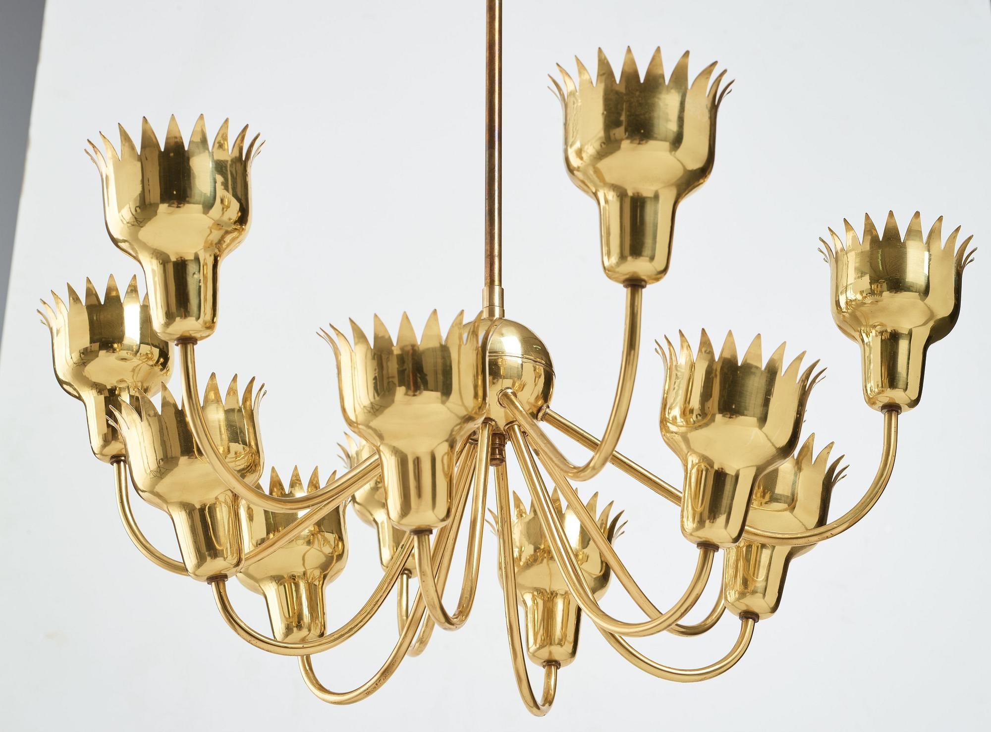 Hans Bergström, taklampa, "Bisvärmen", modell nr 90, Ateljé Lyktan, 1940-tal.