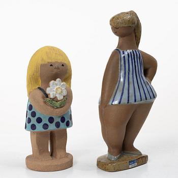 Lisa Larson, figuriner, 2 st, stengods, Gustavsberg.