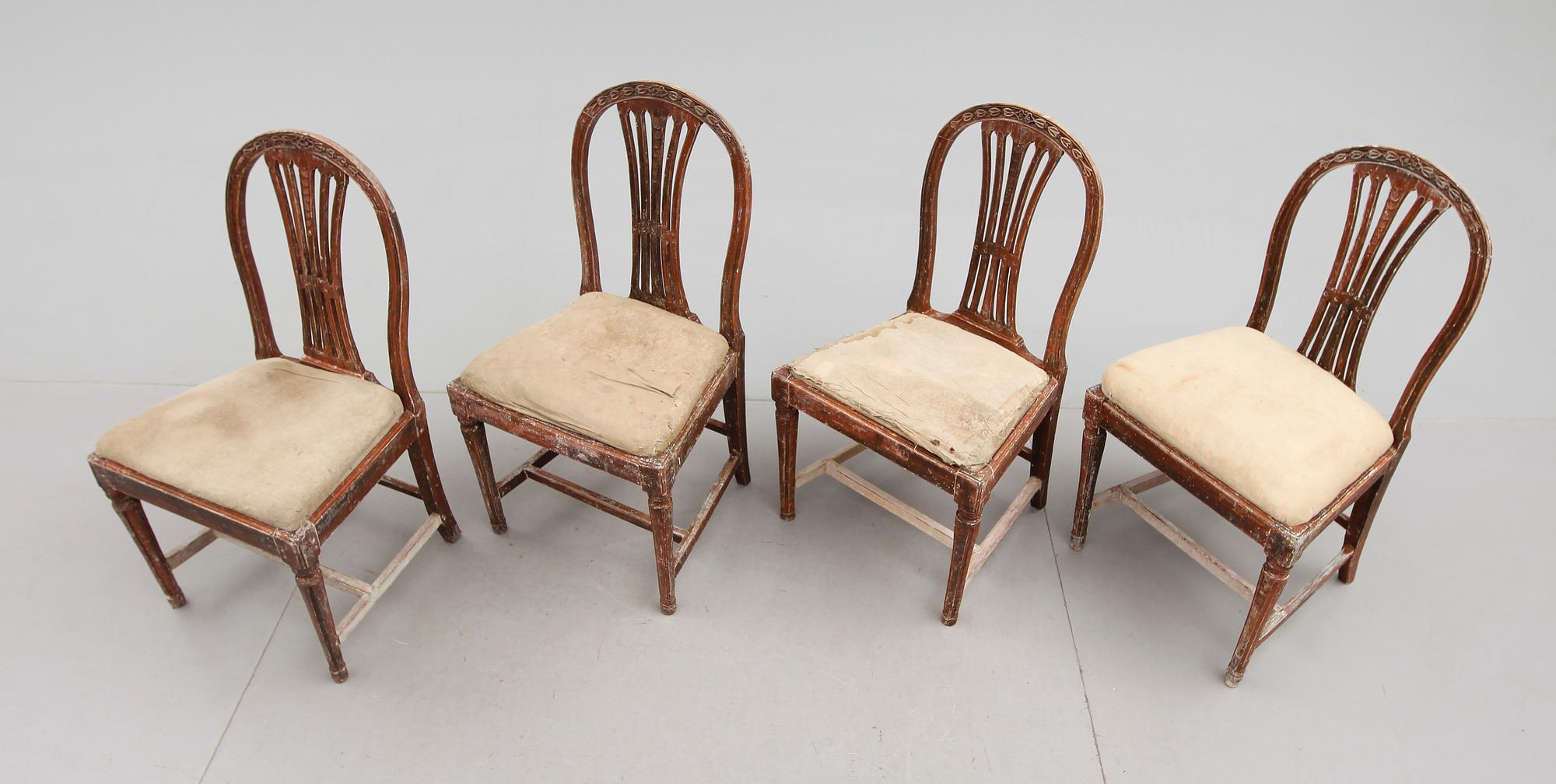 STOLAR, 4 st, gustavianska, omkring år 1800.