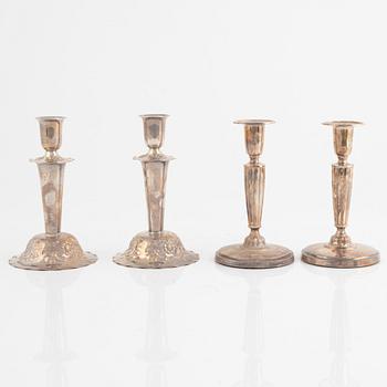 Two paird of silver candel sticks, GAB, 1951 and C.G.Hallberg, 1956, Sweden.