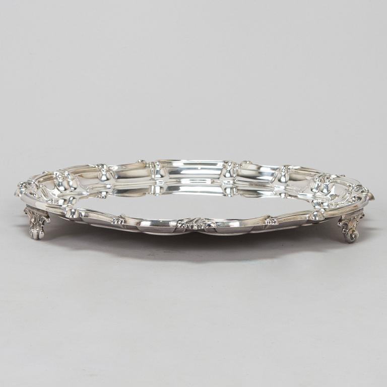 Brickbord, sterlingsilver och mahognyfaner, Mappin & Webb, London 1912, stommen av Paul Boman.