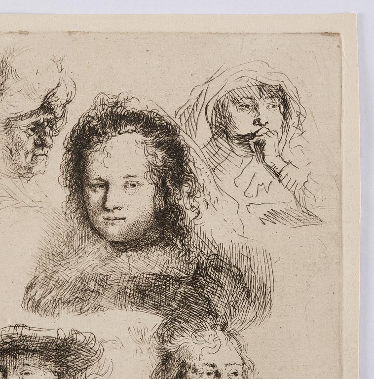 Rembrandt Harmensz van Rijn, "Head of Saskia and Others".