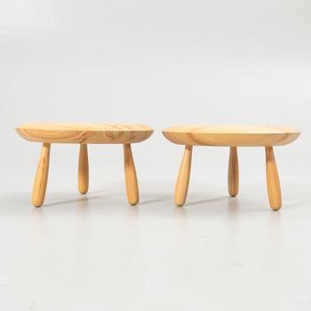 Christian Halleröd, stools/side tables, a pair, “Karljohan”, from the PS series, Ikea.