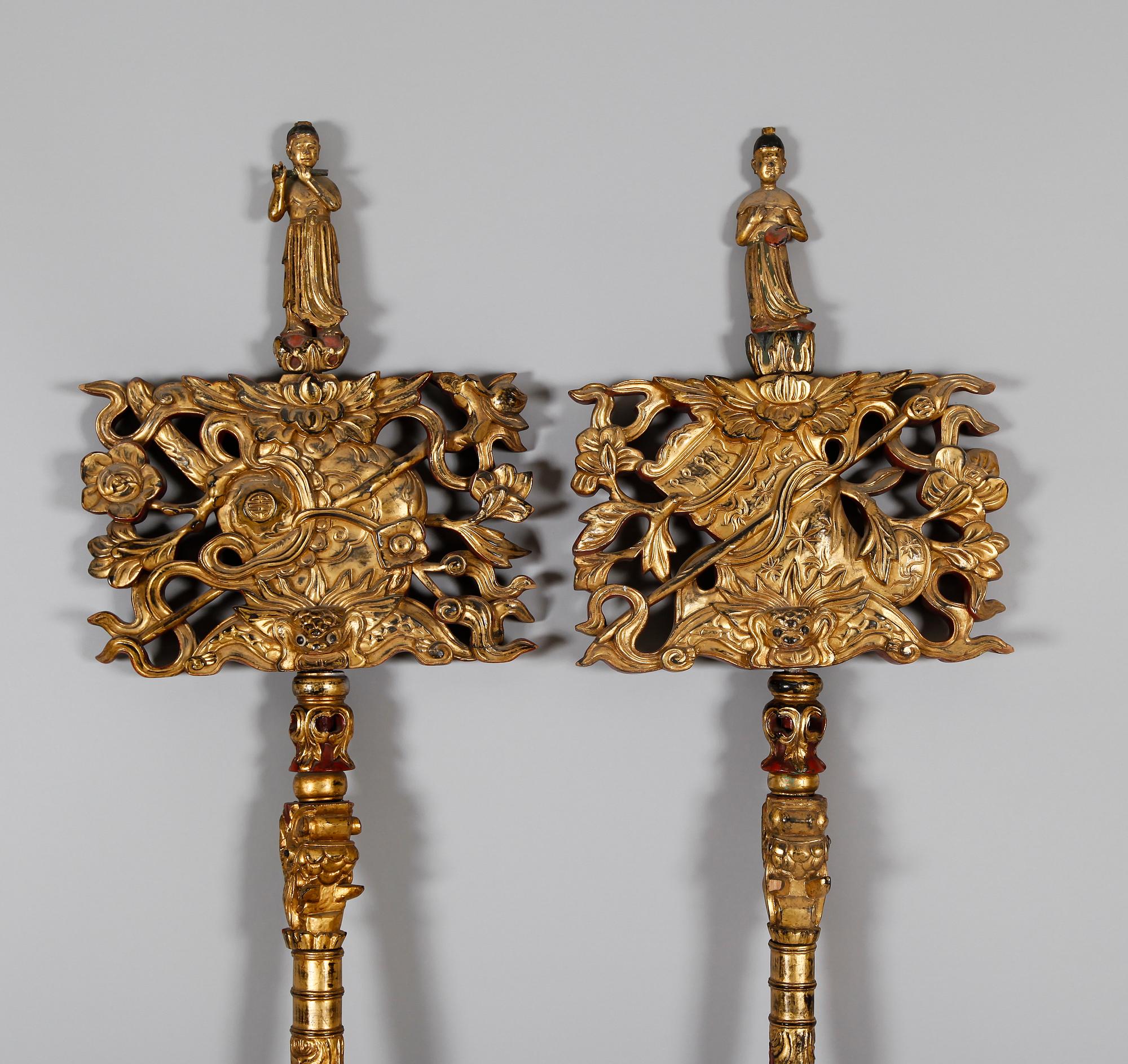 DEKORELEMENT, 2 st, orientaliska, 1800-tal.