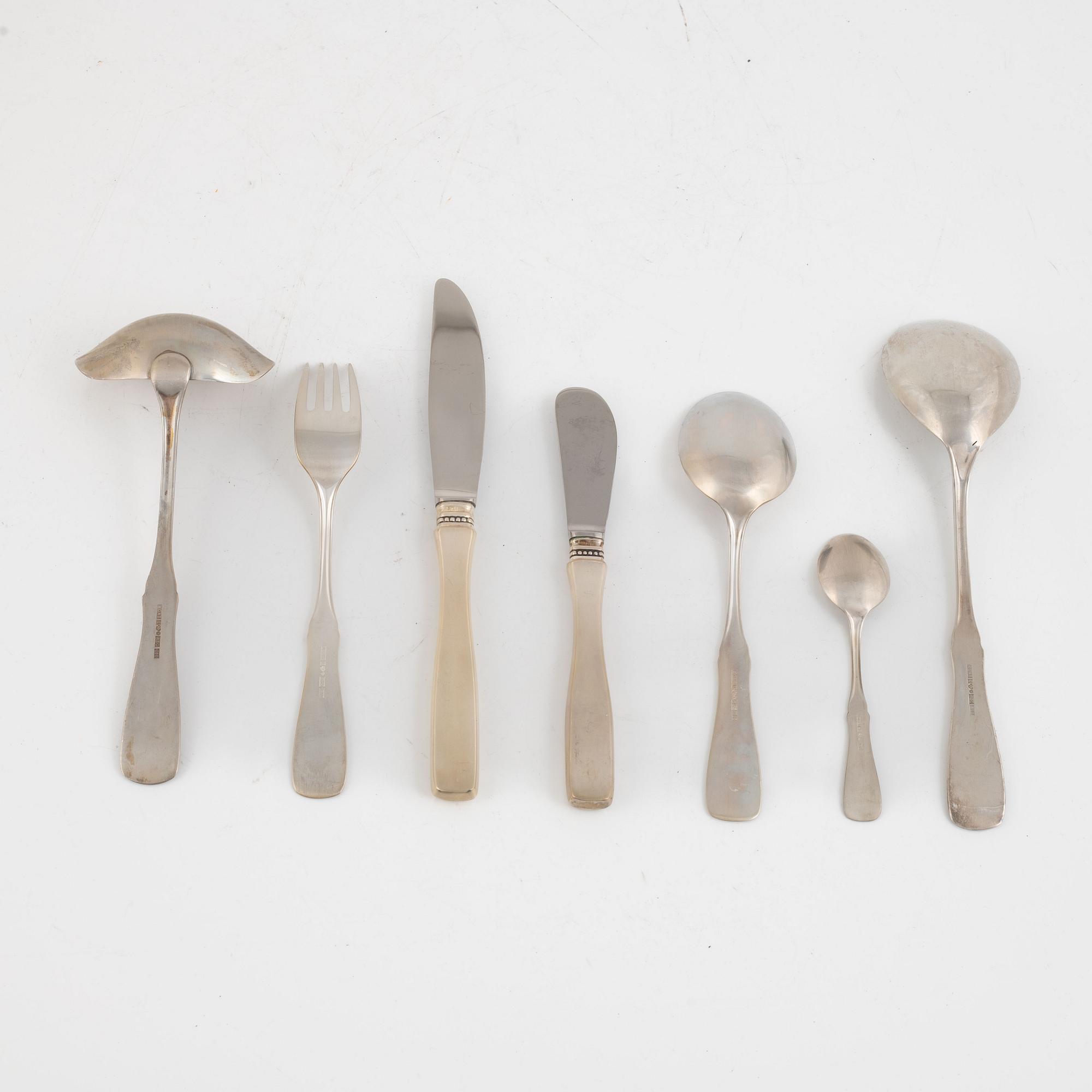 Eric Löfman, a silver cutlery, "Uppsala", KG Markströms, Uppsala (53 pieces).